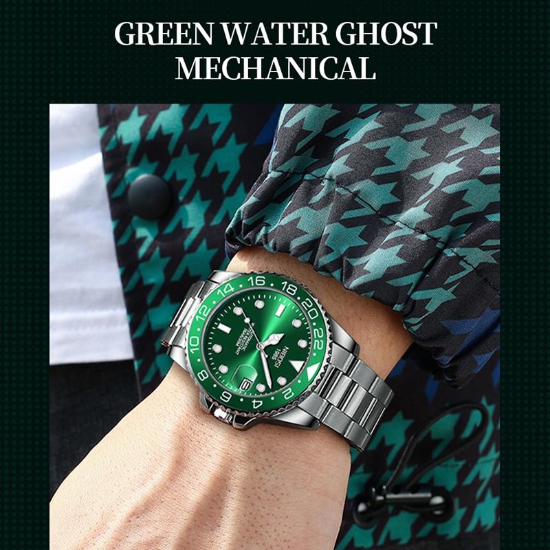 NIBOSI Luxury Mens Watches Stainless Steel Date Military Fashion Luminous Waterproof Quartz Wristwatches