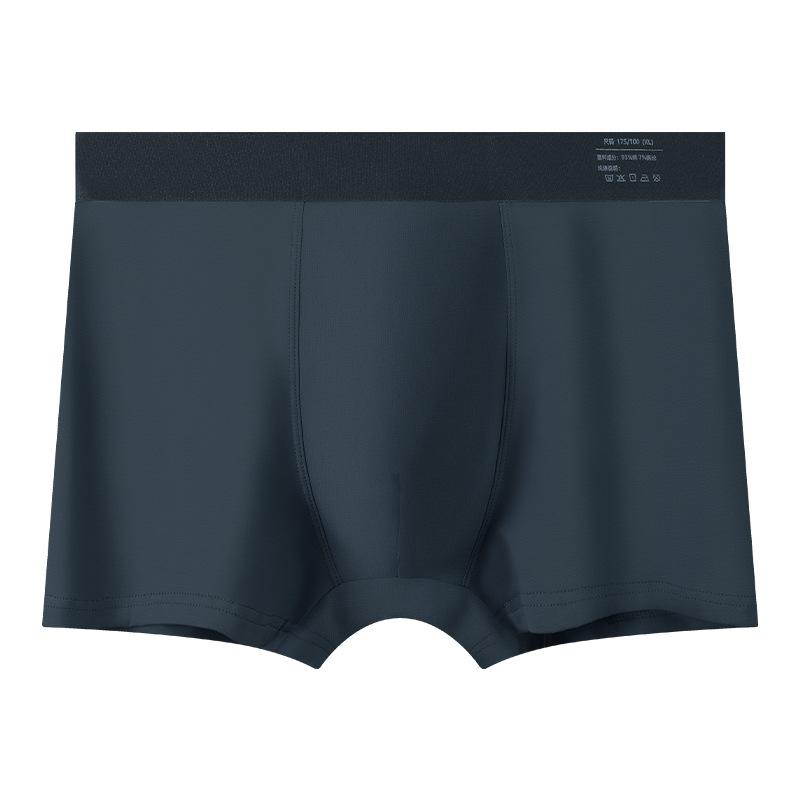 Men's Cotton Underwear Solid Color Breathable Four Corner Pants Mid Waist Men's Flat Corner Pants