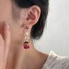 Süße Frische Getrocknete Rose Natürliche Süßwasserperle 14K Gold Filled Ohrstecker mit Quasten für Damen Geburtstagsgeschenke