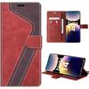 Case for Xiaomi Redmi Note 14 Pro 5G, Shockproof Synthetic Leather Protection Red Brown