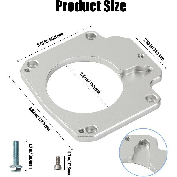 LS Drive By Cable Throttle Body Adapter Kit Compatible With LS3 4 Bolt Intake To LS1 3 Bolt TB DBC LS2 LH6 L92 L76 LY2 LY5 LY6 LC9 LFA LH8 LMG L98