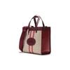 Coach Field 0 Vertical Jacquard Fabric With Leather Tote Bag Women tote Khaki Red 5868-B4RXM