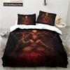 3D Print Satanic Bedding Demon Twin Bedding Hell Death Set Comforter Bed Duvet Cover Double King Home Textile Quilt Cover