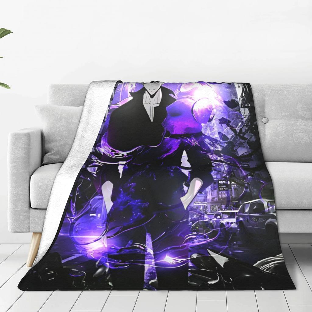 Solo S-ung Jin-woo Leveling Blankets Anime Solo Leveling Plush Vintage Breathable Throw Blankets for Home Winter