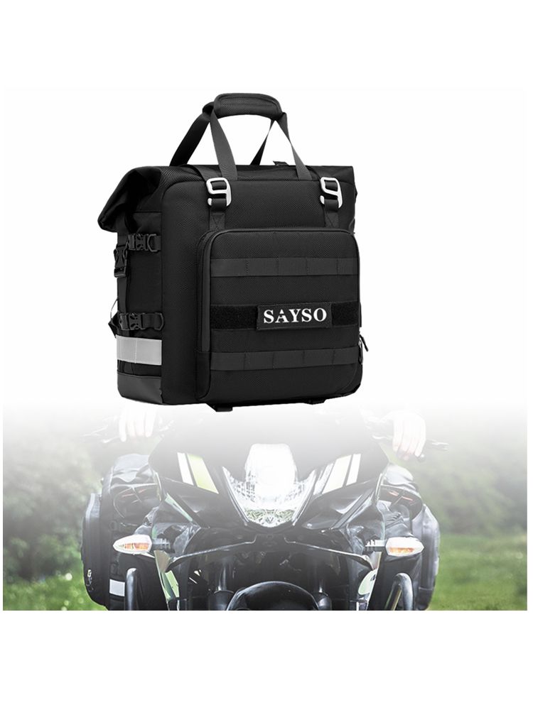1/2 Motorcycle Accessories Frame Crash Bars Bag SaddleBag 21L Universal Side Rear Seat Bag Pack Travel Motorbike Luggage Storage