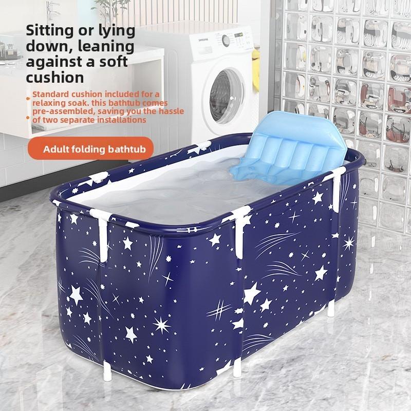Foldable Adult Bathtub With Oxford Cloth Material For Full Body Soaking Home Use