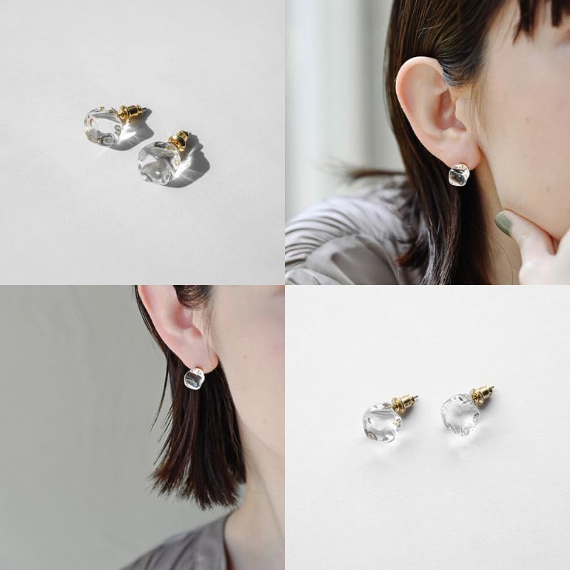 HARIO Lampwork Factory Gold Float Earrings HAA-FT-P Women's