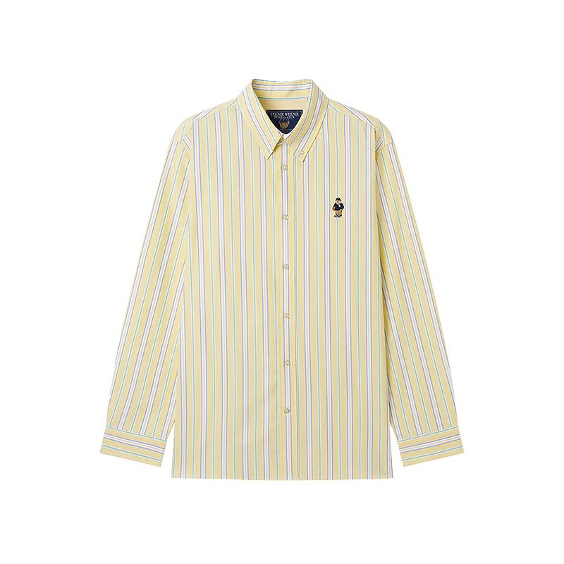 Teenie Weenie Men's Bear Embroidered Striped Long-Sleeve Shirt