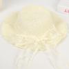 Sweet Lace Bow Straw Hat Outdoor Big Eaves Sun Hat Fashion Lace Ribbon UV Protective Straw Hat