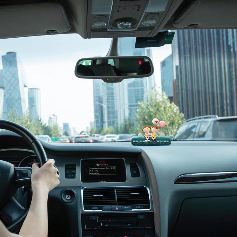 Phone Number Plate Couple Doll Temporary Number Plate Auto Heatproof Decorations Dashboard Display Decorations For Men Women