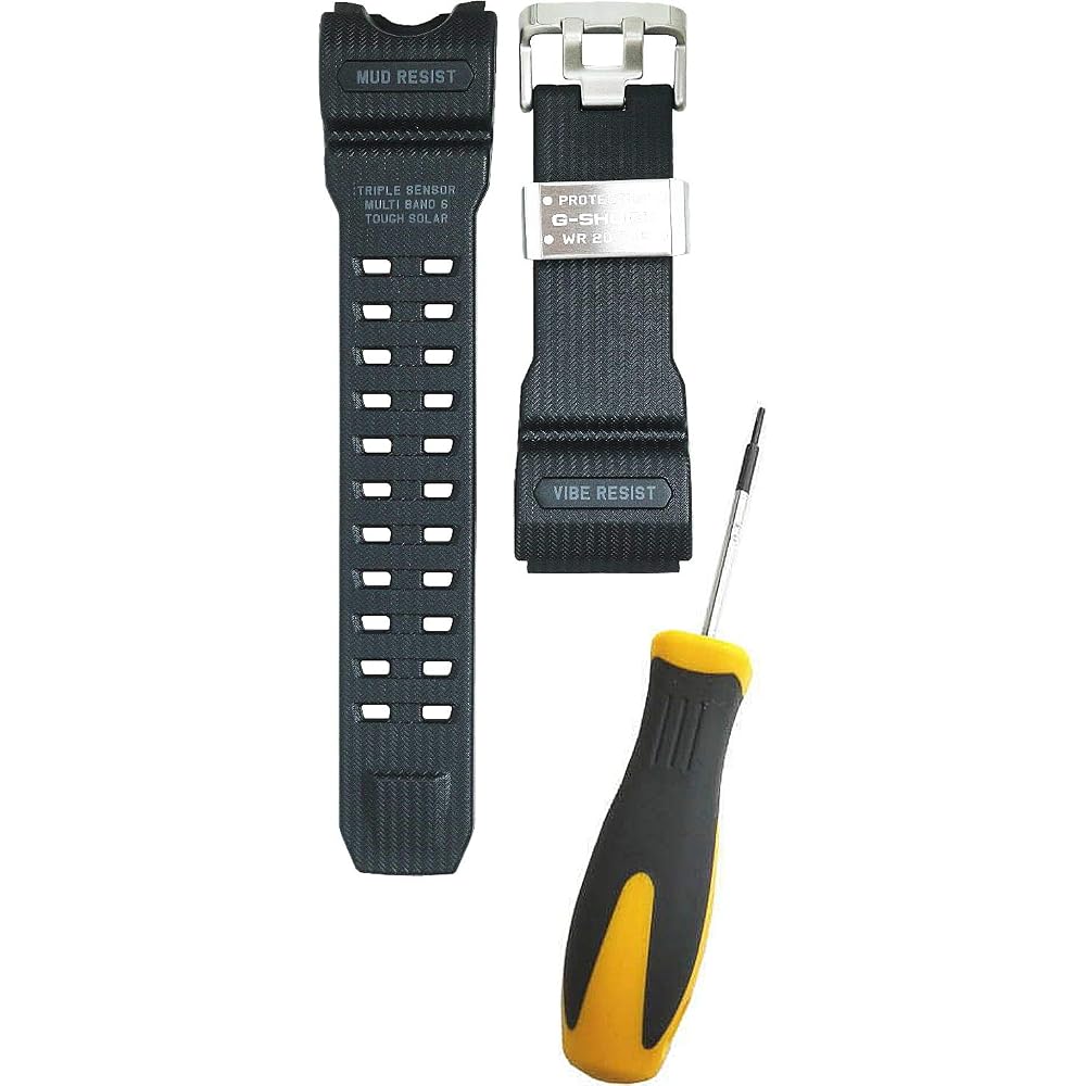 [Casio] Genuine GWG-1000 black strap (band) + screwdriver (DT-10) included.