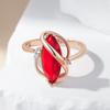 Glänzende Rote Natürliche Zirkonringe Für Damen Mode Geometrie Roségoldfarbe Hohe Qualität Täglich Feiner Vintage-Schmuck