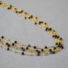 Vintage Elegant Multi-layer Short Clavicle Necklace Women Retro Lace Black Spinel Beaded Jewelry