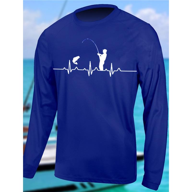 Men's Fishing Shirt Outdoor Long Sleeved UV Protection Breathable Quick Dry Lightweight Sweat Wicking Tops Spring Summer Fishing