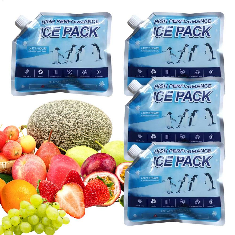 

Ice Packs for Lunch Boxes 4 Pieces Freezer Packs Reusable Leakproof Portable Cooling Accessories for Fishing Camping Picnic