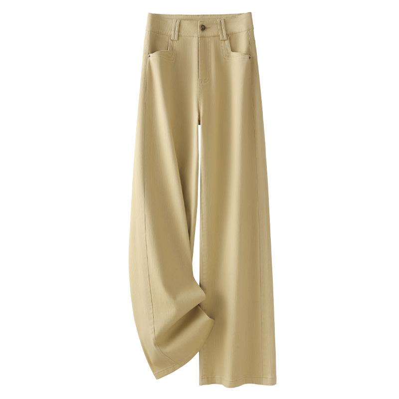 

2025 Женские розовые джинсы с высокой посадкой и широкими штанинами: Весенний стиль для похудения для фигур типа «груша» 2XL жёлтый