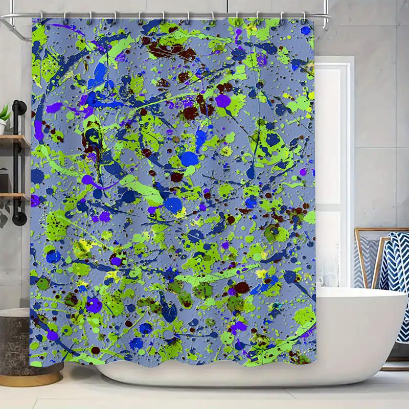 

Bright Parrot Shower Curtain Waterproof Polyester Fabric With Tassels For Bathroom Decorations Red Yellow Blue Floral Design Bat W60H190(CM)-1 Pcs