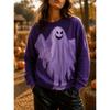 Tops for Women Halloween Print  Round Neck Long Sleeve T-shirt Fall Casual Slim Pullover Women's Long Sleeve Top