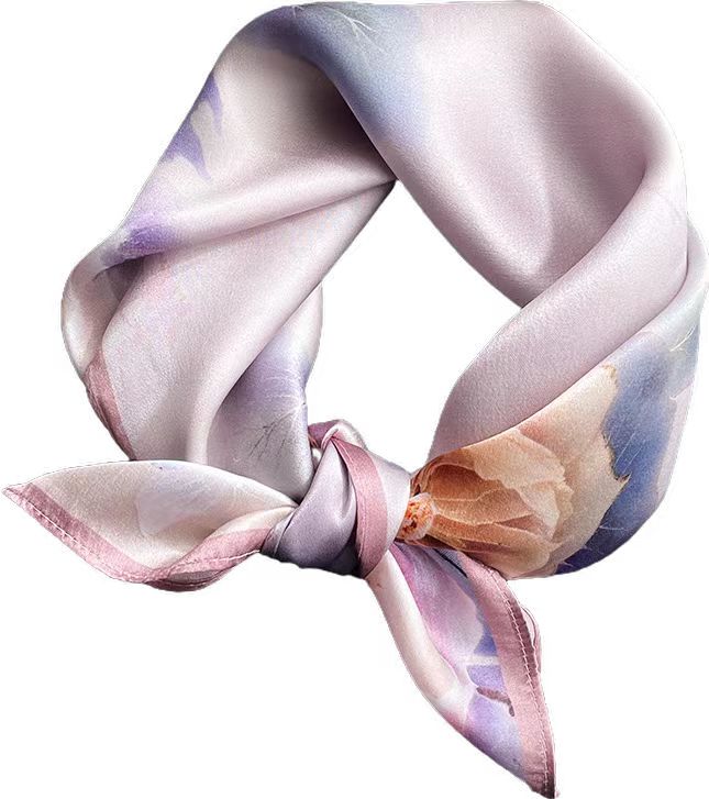 Fashion 100% Real Silk Scarf Women Square Floral Hairband Shawls Wraps for Ladies Foulard Scarves Pashmina Female Hijab Bandana