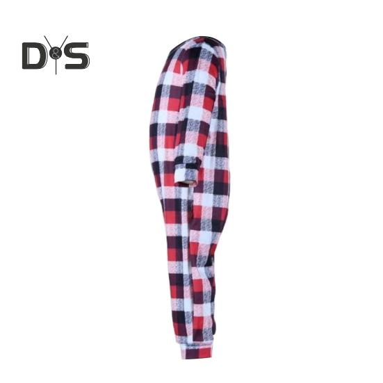 Parent-child Pajamas Elk Printing O Neck Long Sleeve Family Christmas Pajama Matching Set Children Sleepwear Top Plaid Pants Pet Coat Sleepwear
