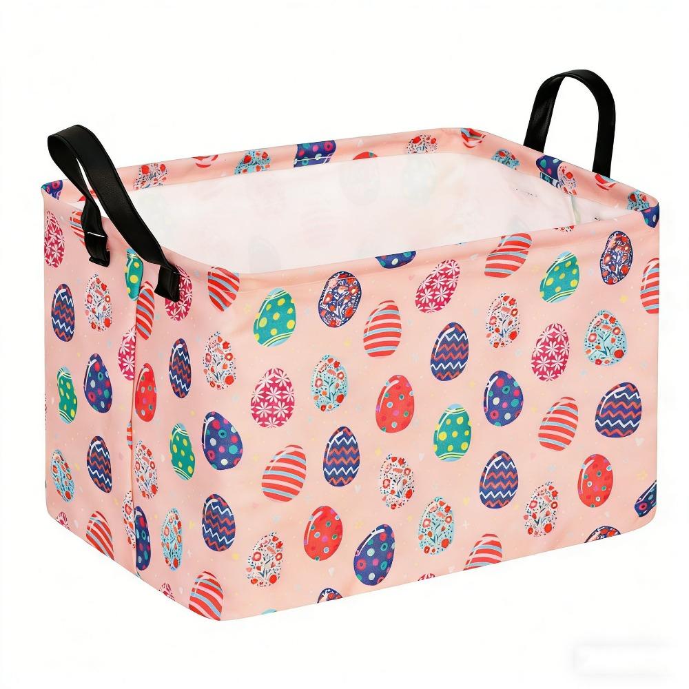 Cartoon Rectangular Easter Basket with Handle Easter Room Decor Storage Organizer Bin Box Foldable Clothes Laundry Hamper 3130₽