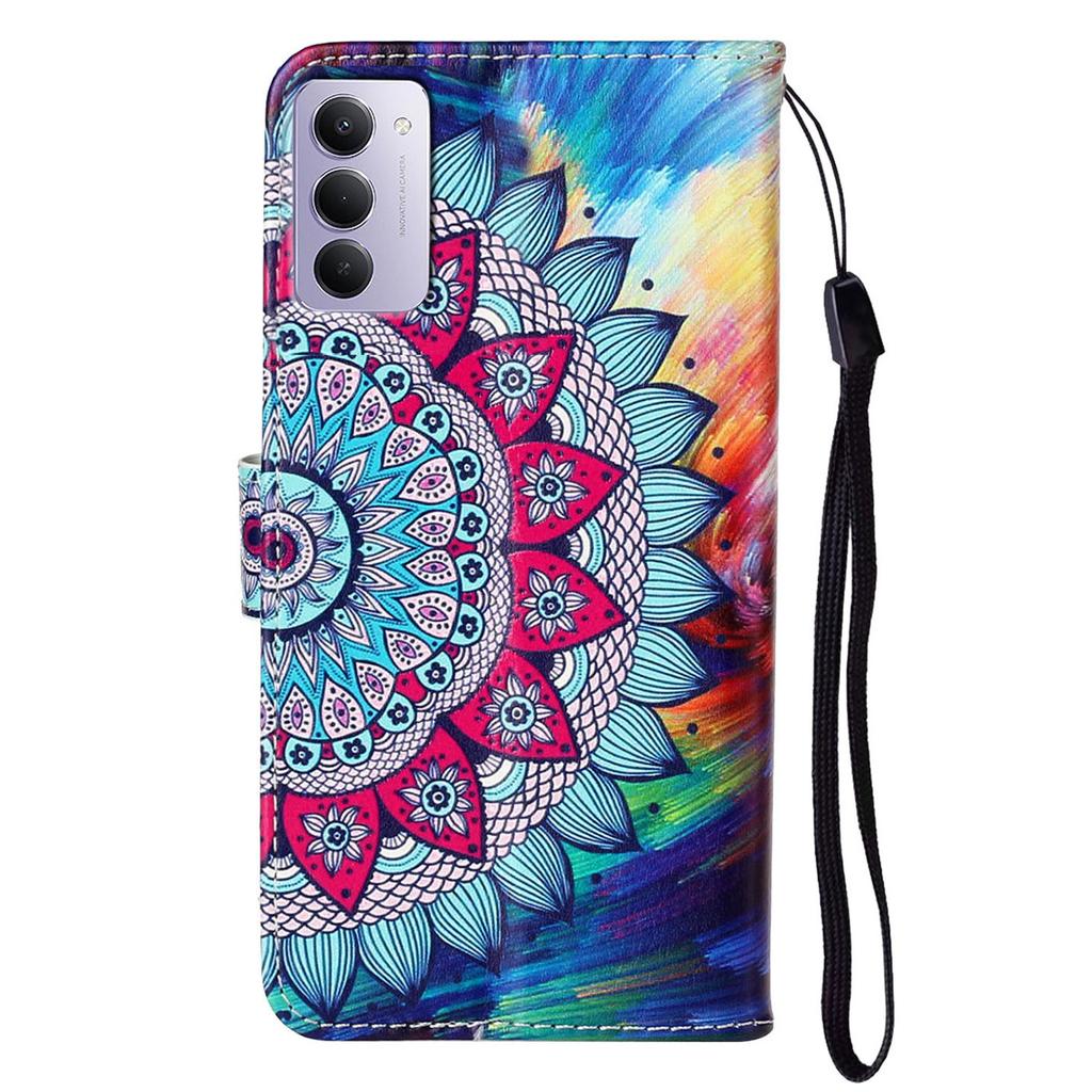 For Xiaomi Redmi 15 5G (EU) (171mm)/Xiaomi Redmi 15 4G (EU) (171mm) Case Pattern Leather Wallet Phone Cover with Strap
