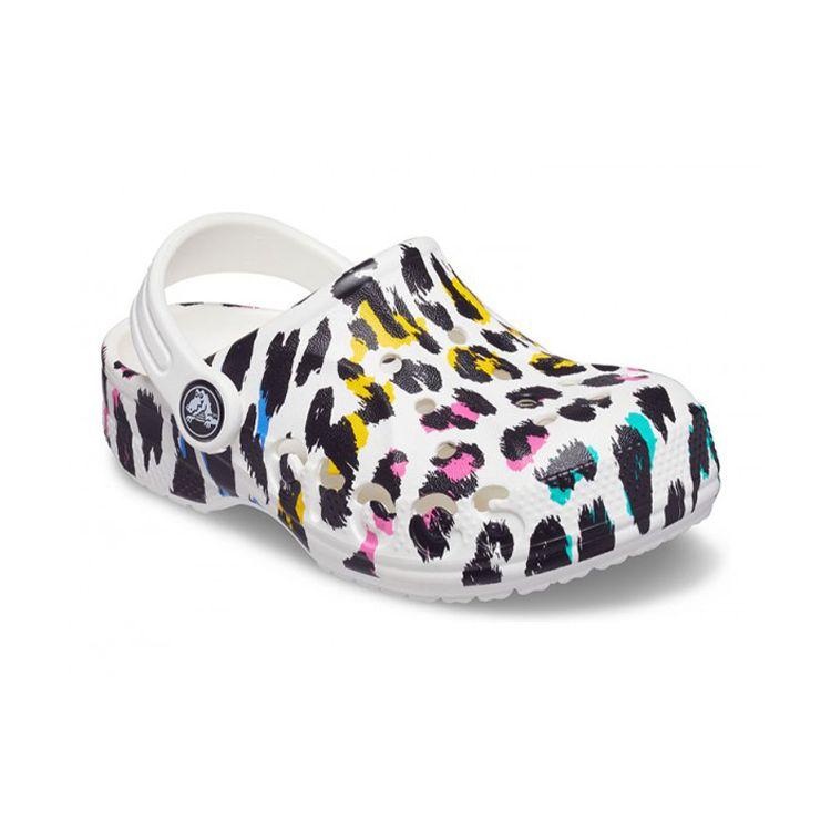 Crocs Classic Clog Outdoor Flat Sandal Kids Footwear Leopard 207017-1D1
