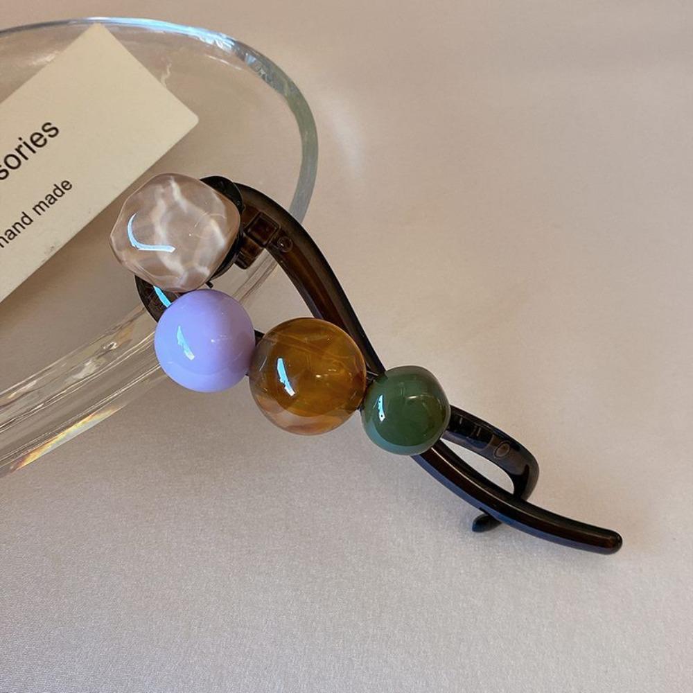 

Acrylic Shark Shape Hairpin Irregular Back Head Hairpin Vintage Twist Clip Travel