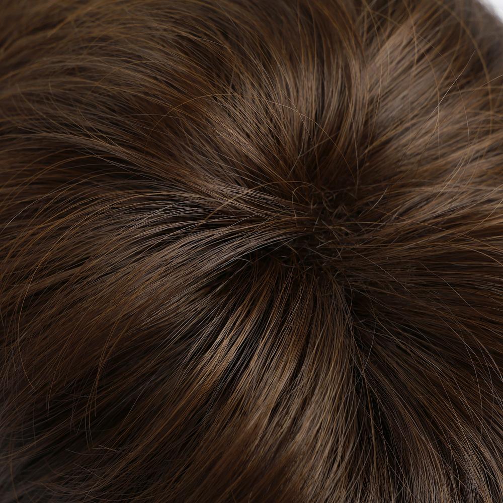 Men Short Layered Brown Hair with Bangs Synthetic Black Wigs for Male Daily Cosplay Party Heat Resistant Fibre