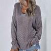 IHUASU Autumn and Winter V-neck Women's Knitted Loose Solid Colour Fashion Pullover Jumper