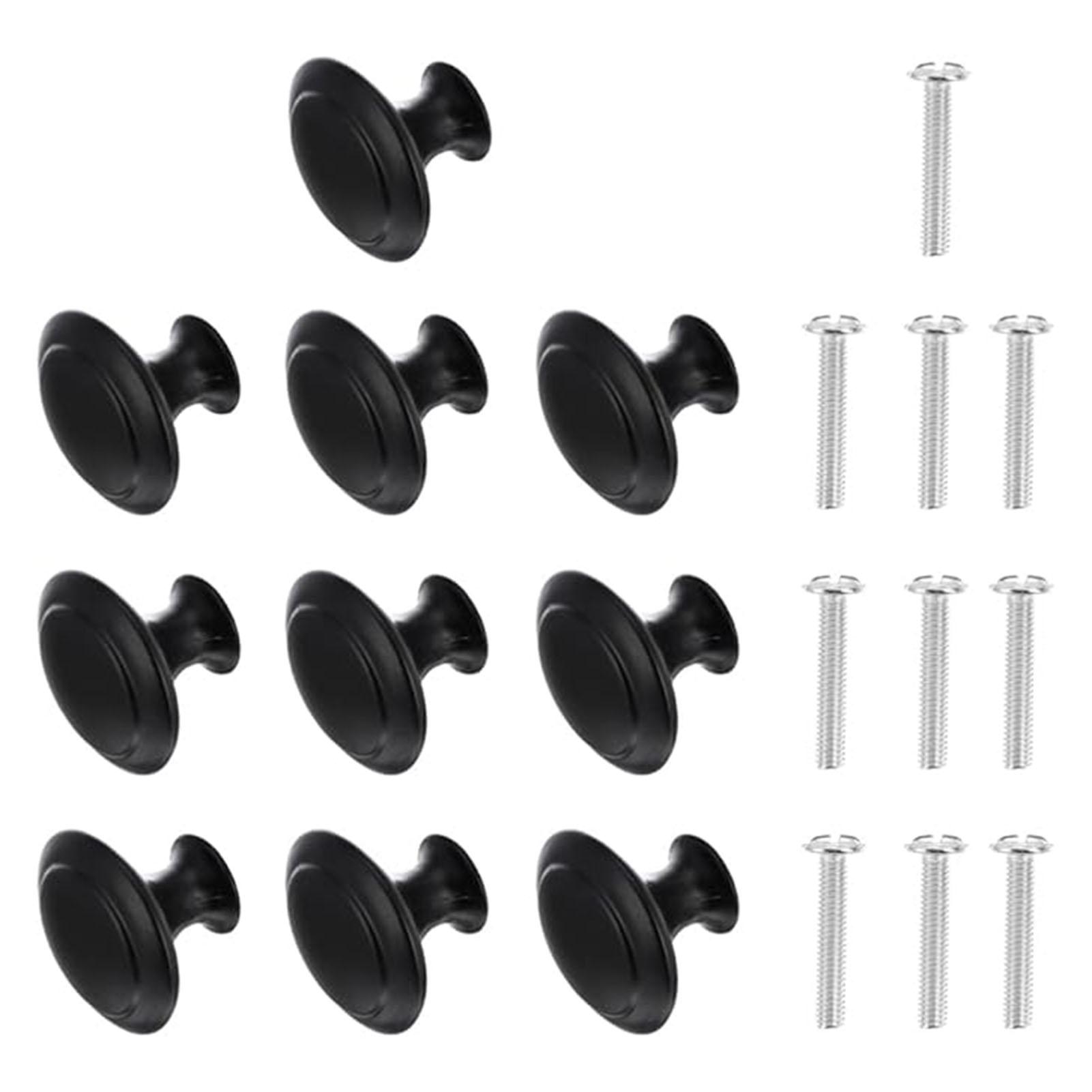 

Metal Round Dresser Drawer Knobs Kitchen Hardware Bedroom Drawer Pulls Suitable for Updating Old Furniture S чорний