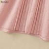 ZANZEA Women Stand Collar Solid Color Loose Casual Half Sleeve Blouse