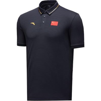 Polo Sportiva alla Moda Comoda Semplice Versatile con Stampa Logo a Righe Unisex Polo Blu Notte 452520104-3