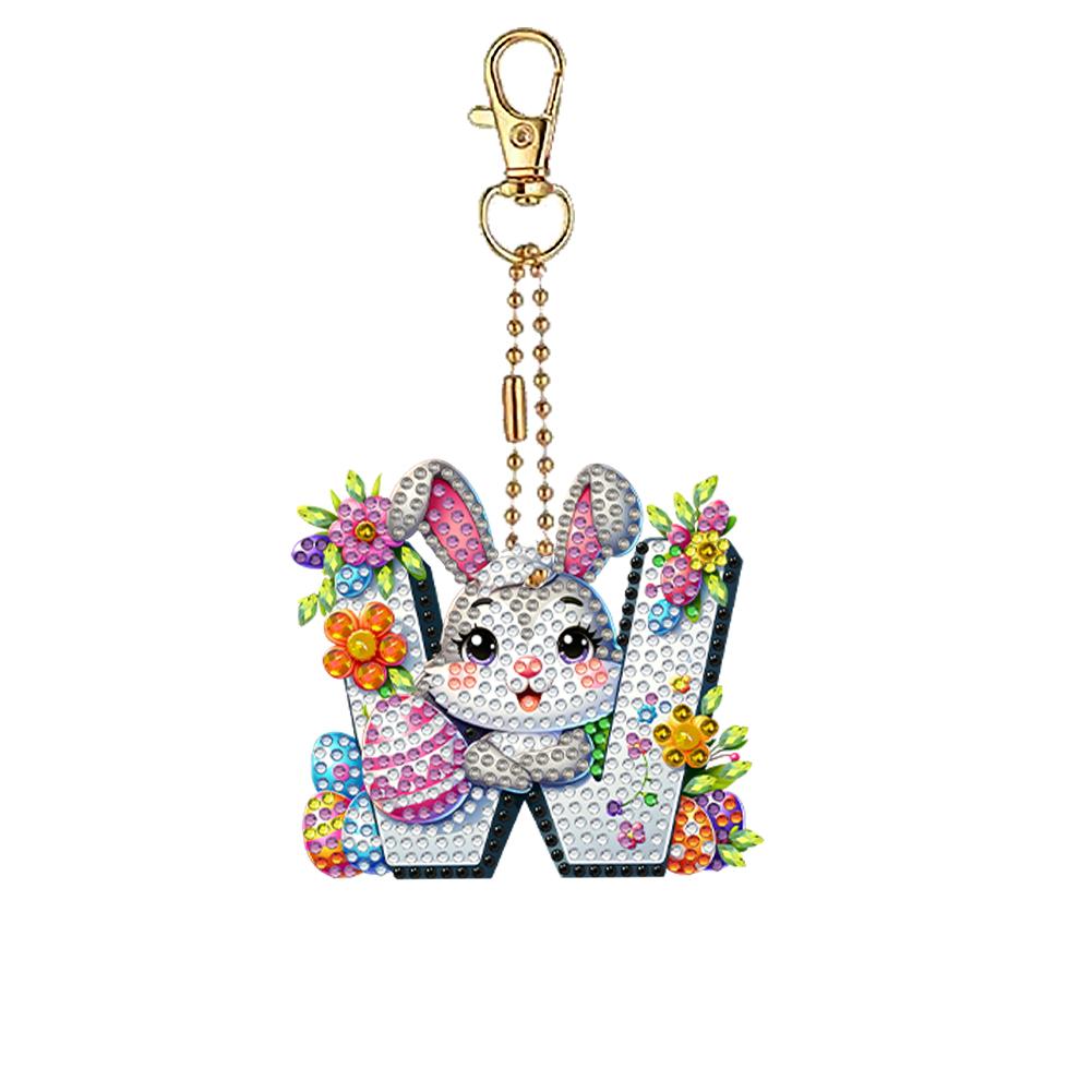 Easter Diamond Art Keychain Ornaments Double Sided Hanging Key Chains Diamond Painting Keychain Kits 5D DIY Diamond Art Pendants