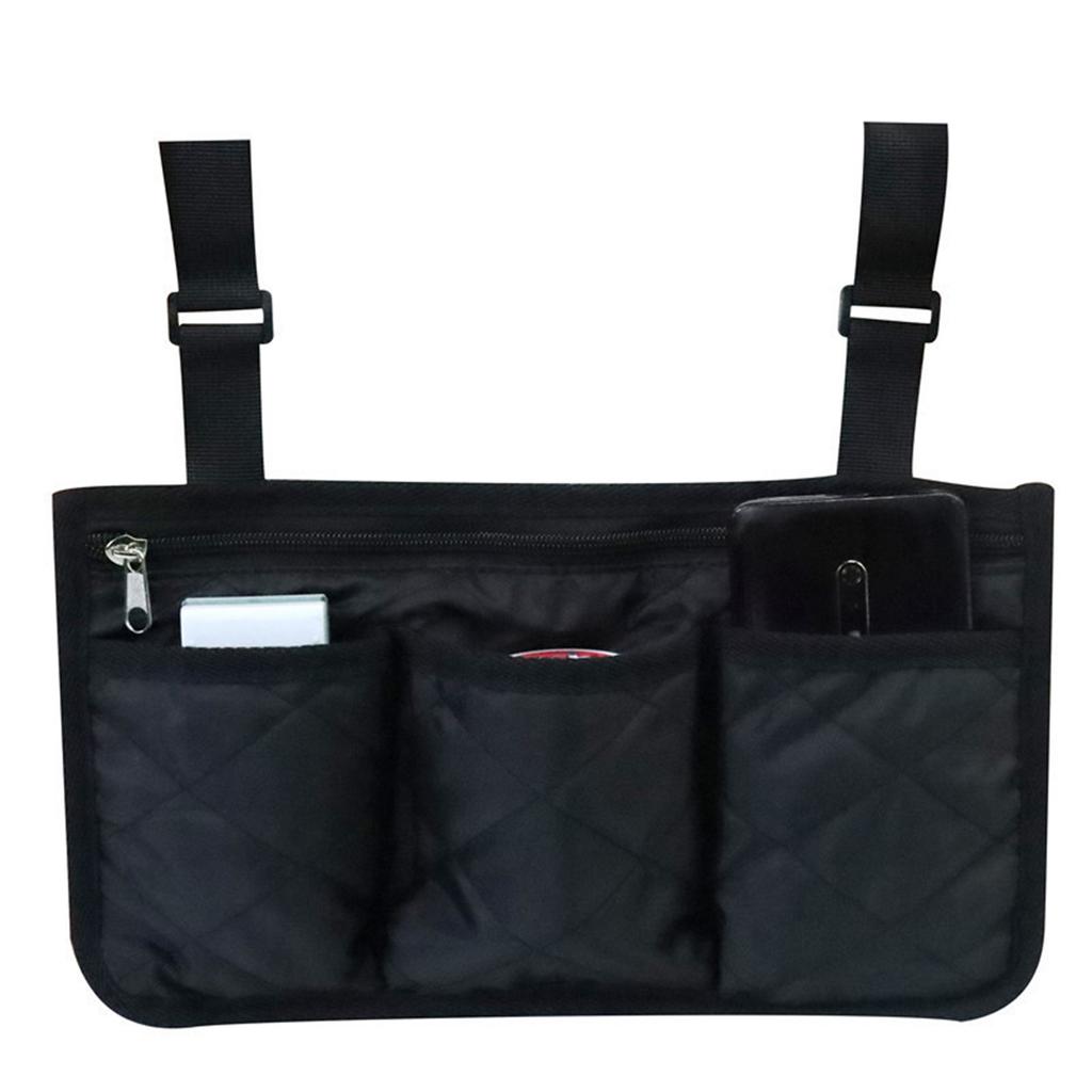Wheelchair Side Storage Bag with Multiple Pockets Organizer for Medical Supplies Accessories Compact Storage Solution