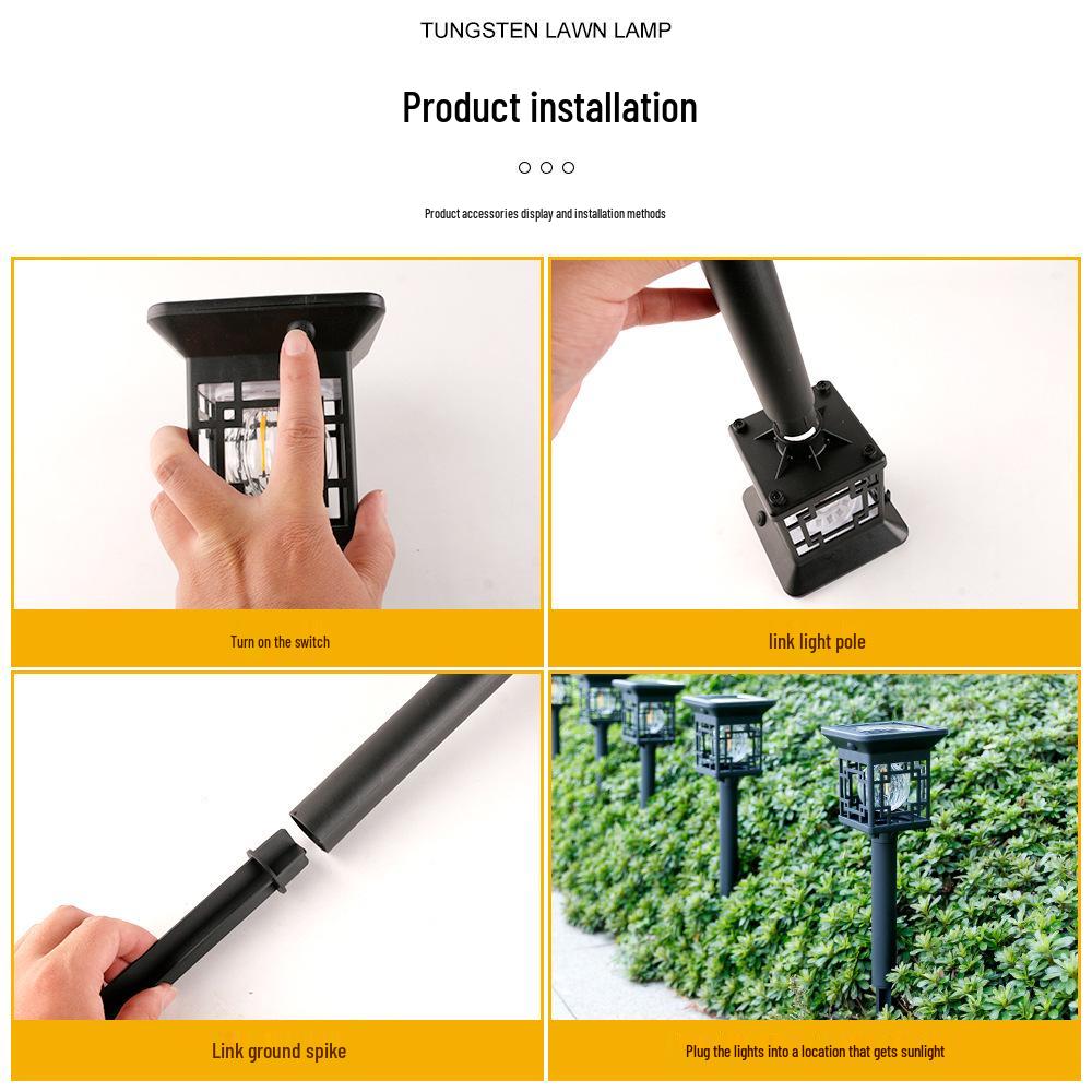 Waterproof Solar Lawn Light for Outdoor Villa Courtyard Decoration and Garden Landscape