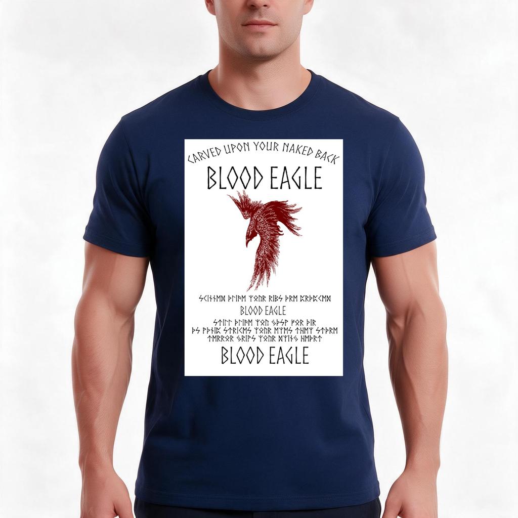 Blood Eagle Tshirt Summer Casual Cotton Tee Oversized Streetwear Tops Vintage Graphic Print Loose Fit Short Sleeve