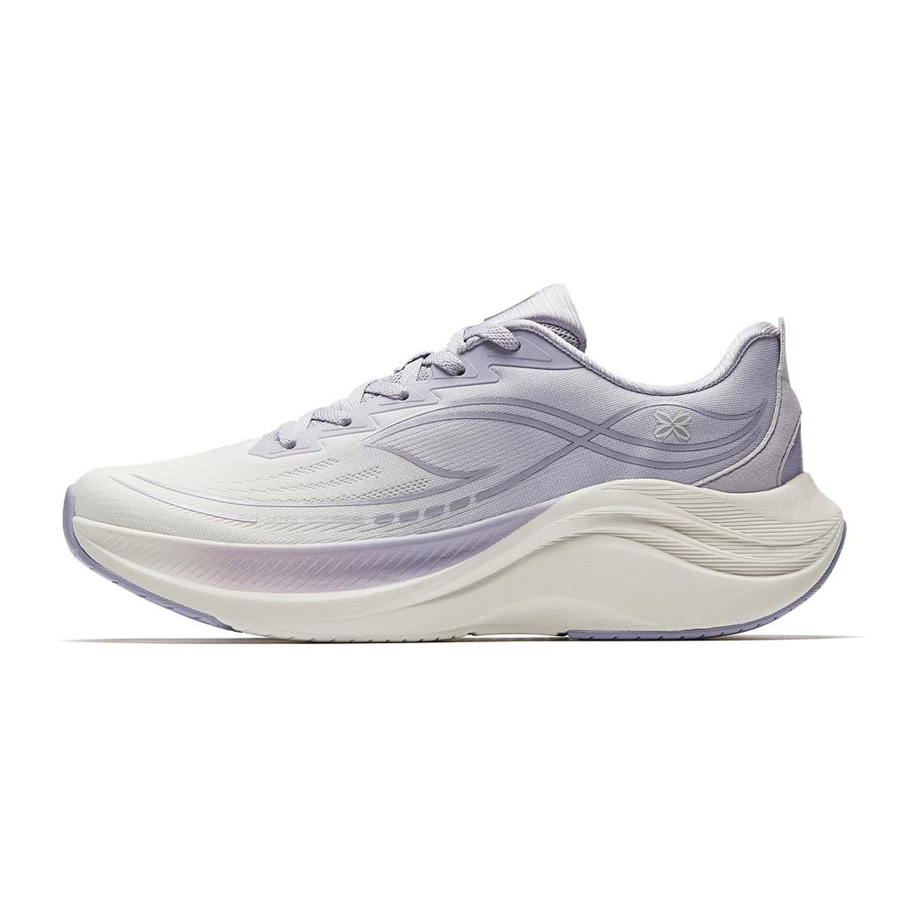 Anta Leaf 6 Comfortable Fashion Versatile Fabric Low-Top Running Shoes Women Sneaker Ivory-White Light-Purple-Gray 922545524-3