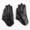 Cool Backless Half-Black Leather Gloves Short Half-Palm Cyberpunk Goth Nun Cos Dancing Accessories