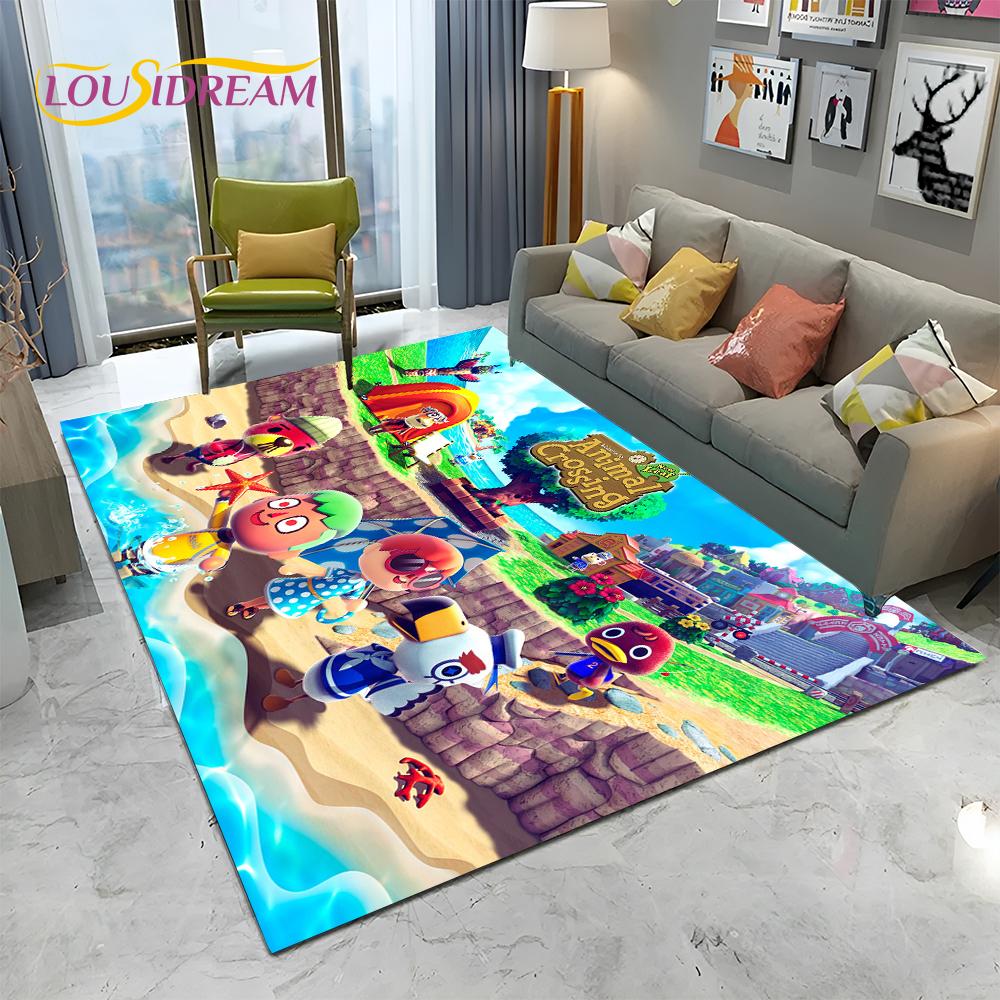 Cartoon Animal Crossing New Horizons Area Rug,Carpet Rug for Living Room Bedroom Sofa Doormat Decor,Kids Play Non-slip Floor Mat