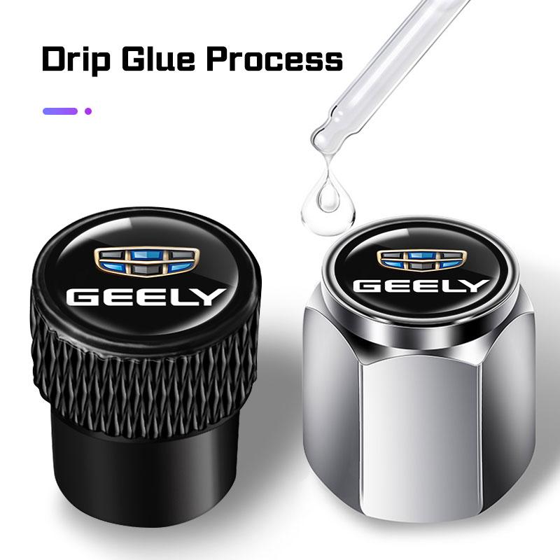 For Geely Atlas SUV Boyue Borui Coolray Emgrand GE NL3 EX7 4Pcs Car Wheel Tire Valve Caps Tyre Stem Cover Waterproof Accessories