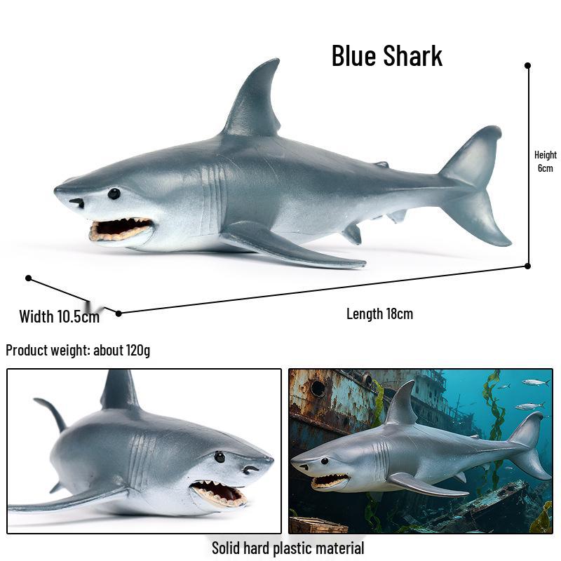 Three-Headed Shark & Megalodon Marine Life Model Toy Ornament
