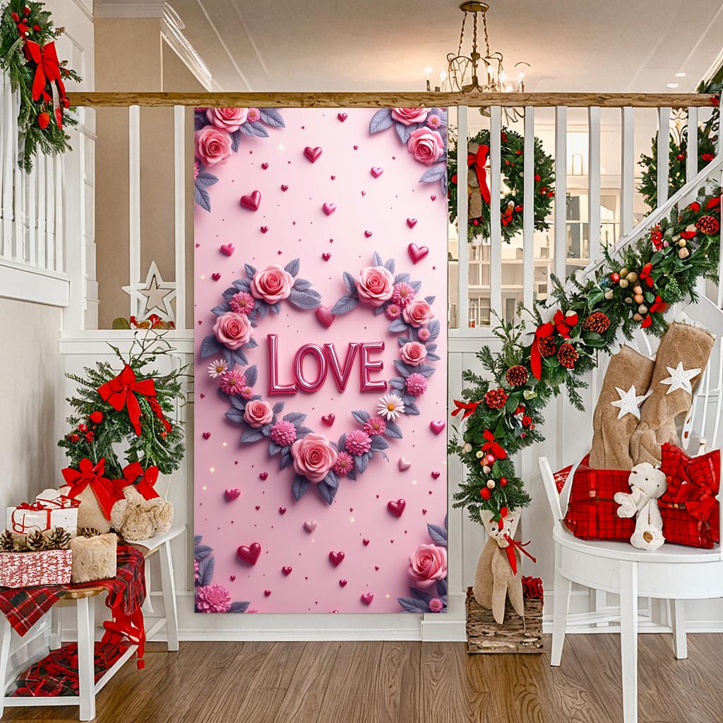 Romantic Floral Soft Decorative Rose-themed Rose Delicate Backdrop for Outdoor