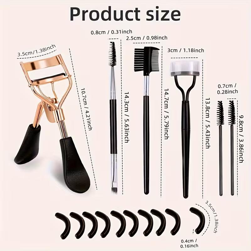 

16pcs Replacement Pads For Eyelash Curler Set With Women Eyelashes Curling Tweezers Clips Lash Mascara Wands Brush Makeup Tool