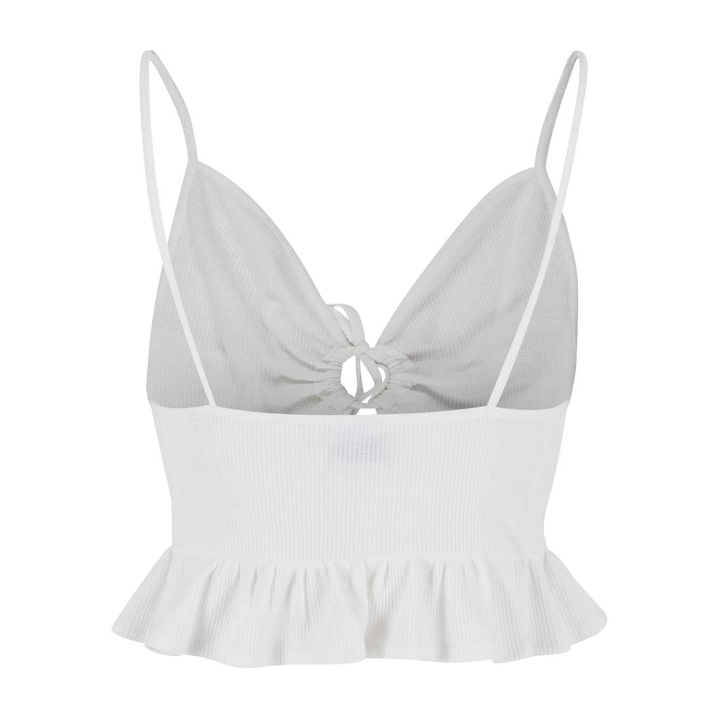 Urban Classics Womens/Ladies Ruffled Waffle Pique Top