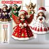 18pcs Christmas Wooden Cute Colorful Angel 2D Flat Wooden Pendant Christmas Tree Decoration Perfect Holiday Party Gift Decoratio