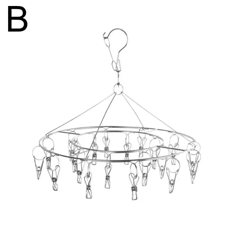 Stainless Steel Windproof Clothespin Laundry Hanger Rack Peg Towel Drying Sock Clothes Airer Hook Dryer Clothesline Bra Q6P9