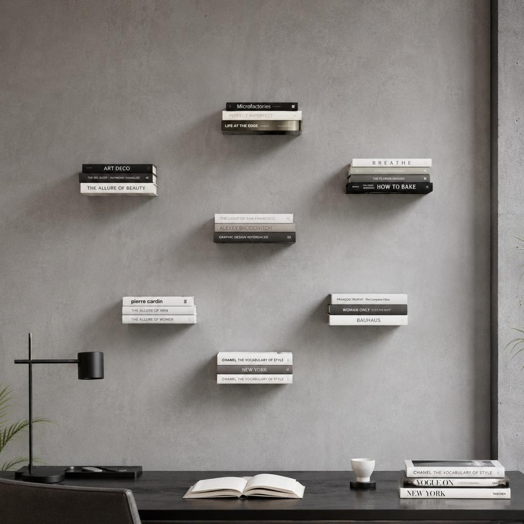 Mensola da Parete Galleggiante Invisibile in Acciaio Inossidabile Staffa a Muro Nascosta Porta Libri Staffa a Muro Supporto per Organizzazione a Parete