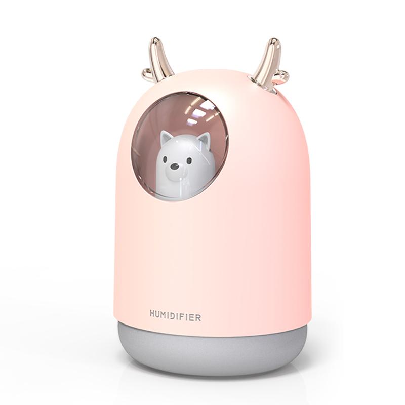 Usb zvlhčovač vzduchu čistička vzduchu Ultrasonic Cool Mist Maker Aroma difuzér 300 ml Lovely Bear Led Lamp Mini Aromaterapeutický zvlhčovač