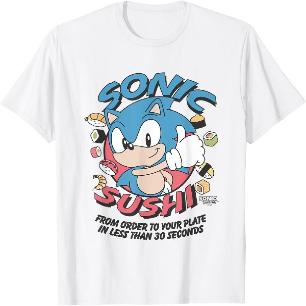 Sonic The Hedgehog Sonic Sushi Meno di 30 Secondi Maglietta Vintage